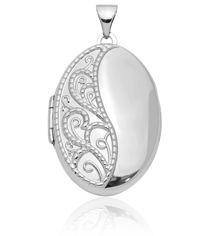 925 Sterling Silver Oval Personalized Photo Locket Necklace Picture Pendant Charm