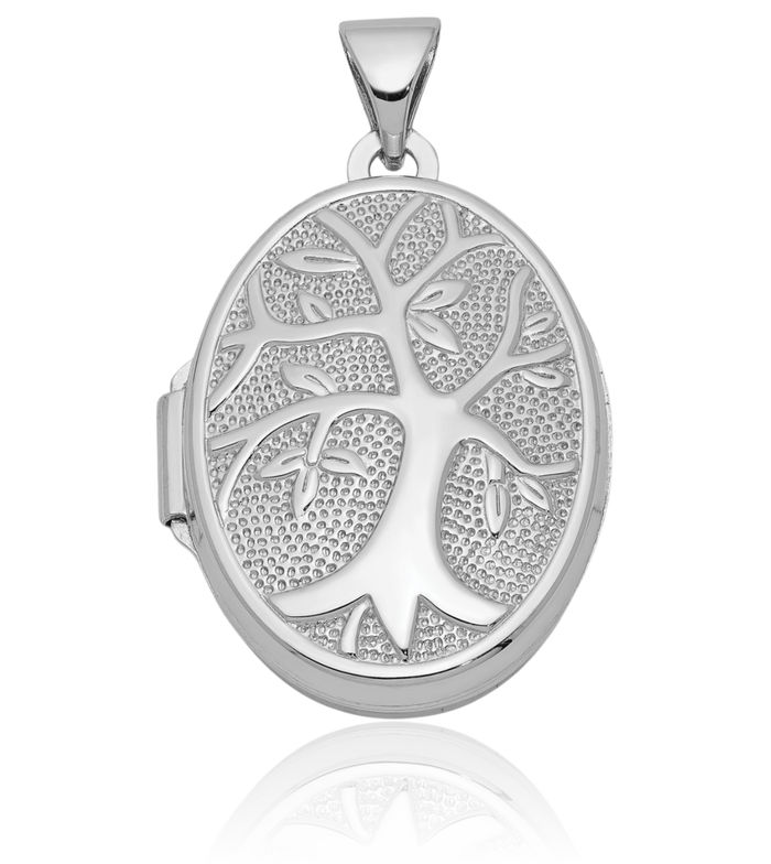 925 Sterling Silver Oval Tree of Life Personalized Photo Locket Necklace Picture Pendant Charm