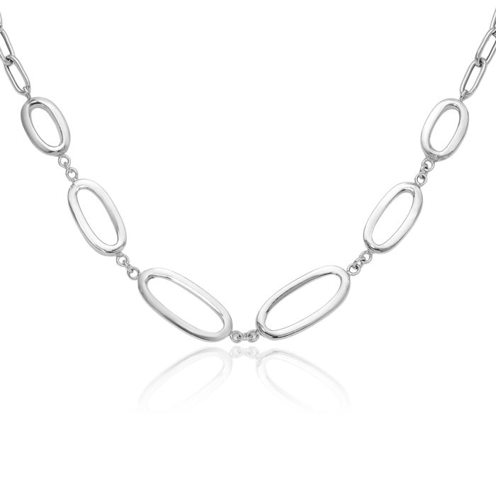 925 Sterling Silver Ovals Necklace Chain