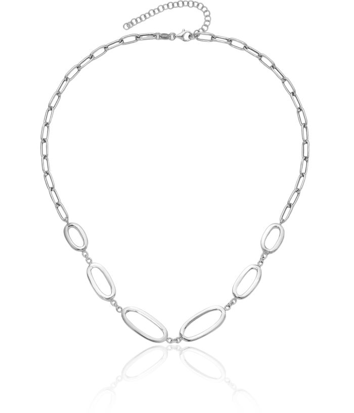 925 Sterling Silver Ovals Necklace Chain