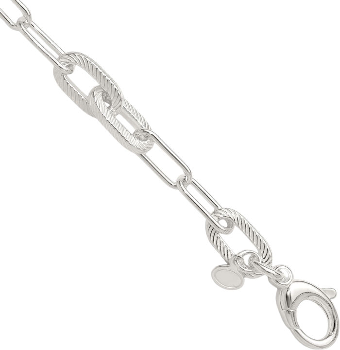 925 Sterling Silver Paperclip Cable Rolo Link Chain Bracelet