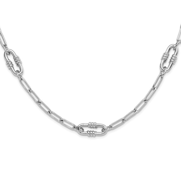 925 Sterling Silver Paperclip Link Necklace Chain