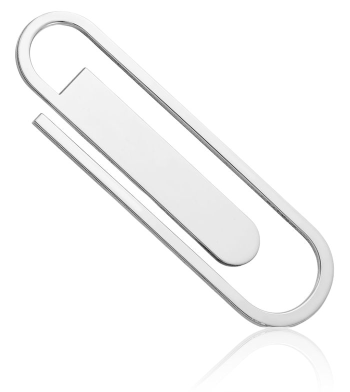 925 Sterling Silver Paper Clip Book Mark Money Office Desk Bookmark