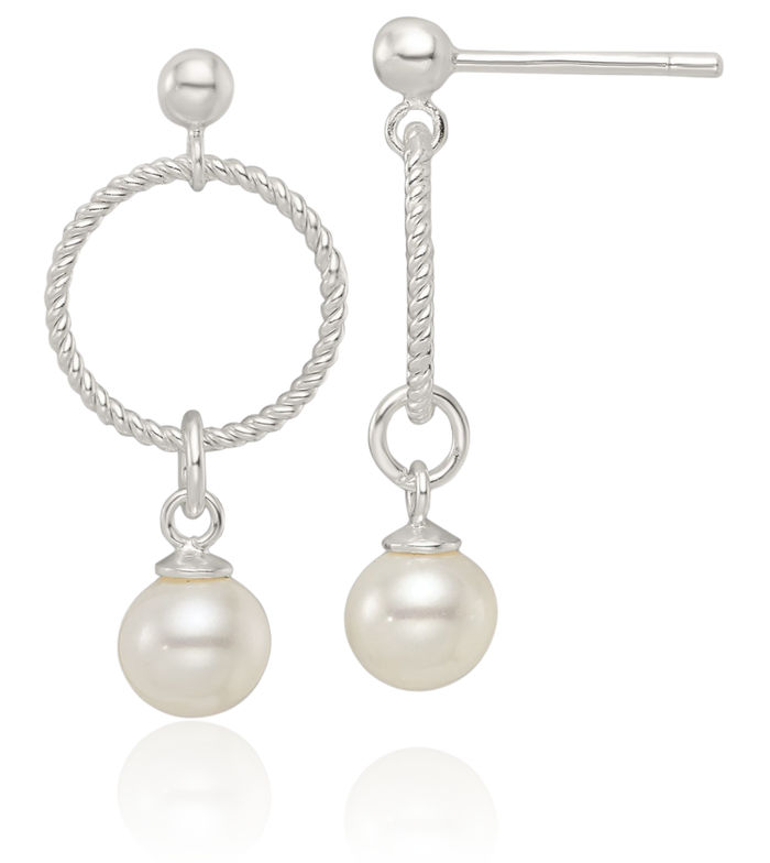 925 Sterling Silver Pearl Drop Dangle Earrings