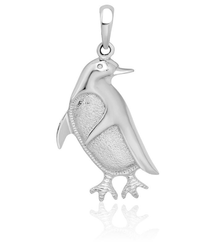 925 Sterling Silver Penguin Antarctica Polar Bird Necklace Chain Pendant Charm