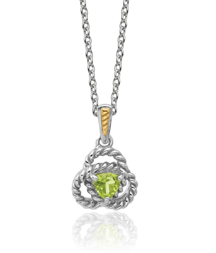 925 Sterling Silver Green Peridot Necklace Chain Gemstone Pendant Charm