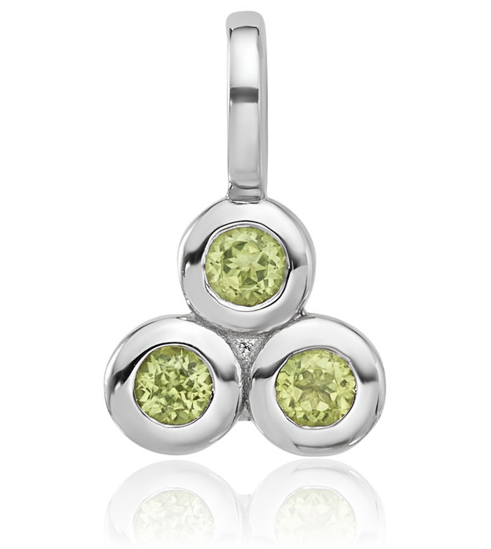 925 Sterling Silver Green Peridot Necklace Charm Gemstone Pendant August Birthstone Jewelry