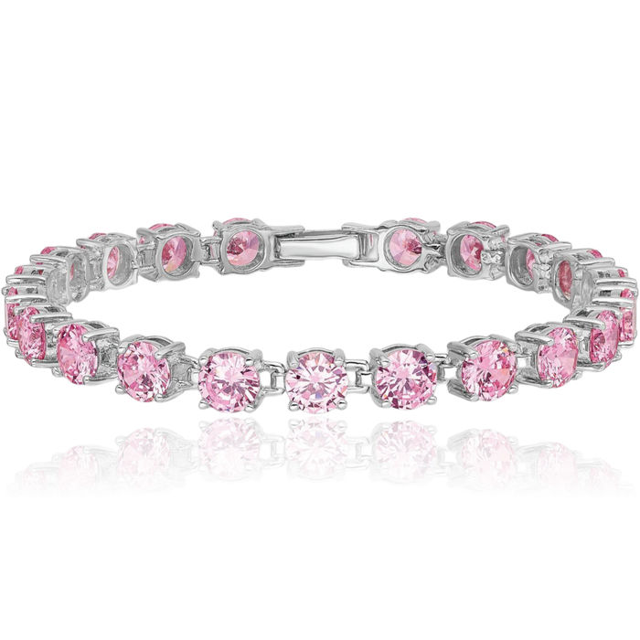 Sterling silver Pink CZ bracelet Sterling silver Pink CZ bracelet