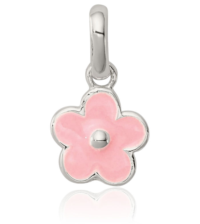 925 Sterling Silver Pink Flower Necklace Chain Pendant Charm