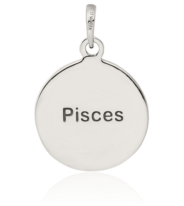 925 Sterling Silver Vintage Pisces Horoscope Zodiac Necklace Chain Pendant Charm