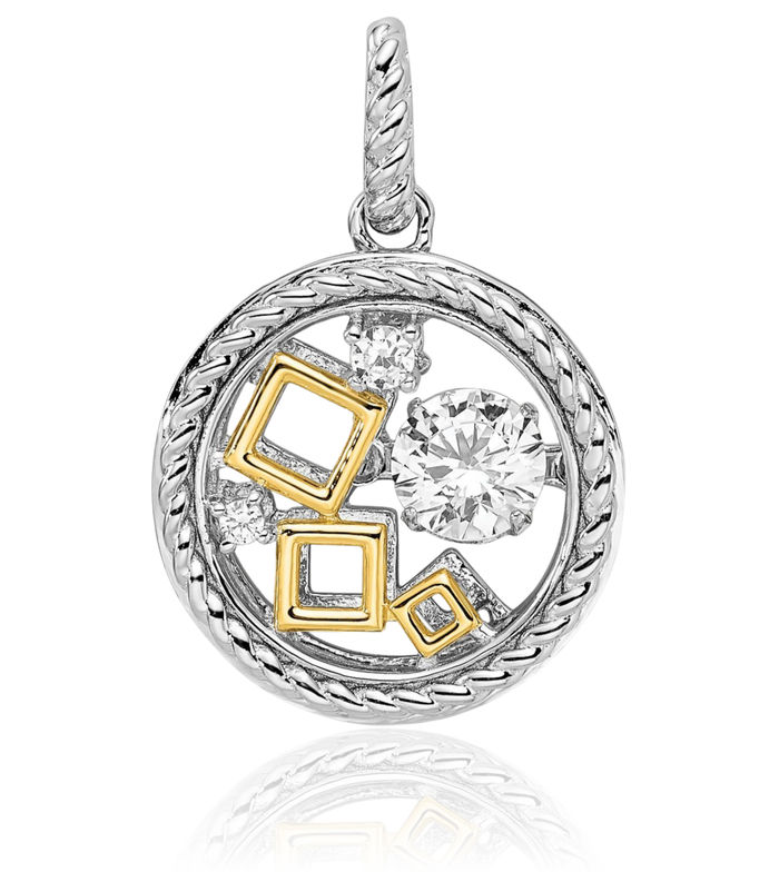 925 Sterling Silver Platinum Gold Cubic Zirconia CZ Necklace Gemstone Pendant Charm