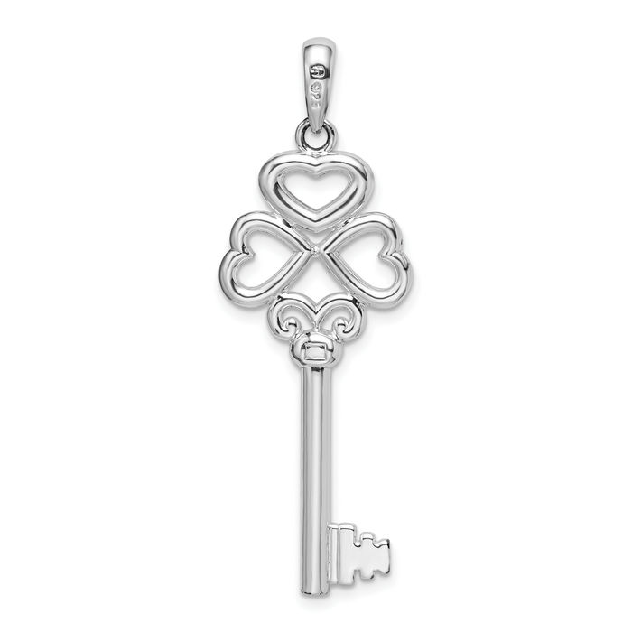 925 Sterling Silver Key My Heart Necklace Chain Pendant Charm