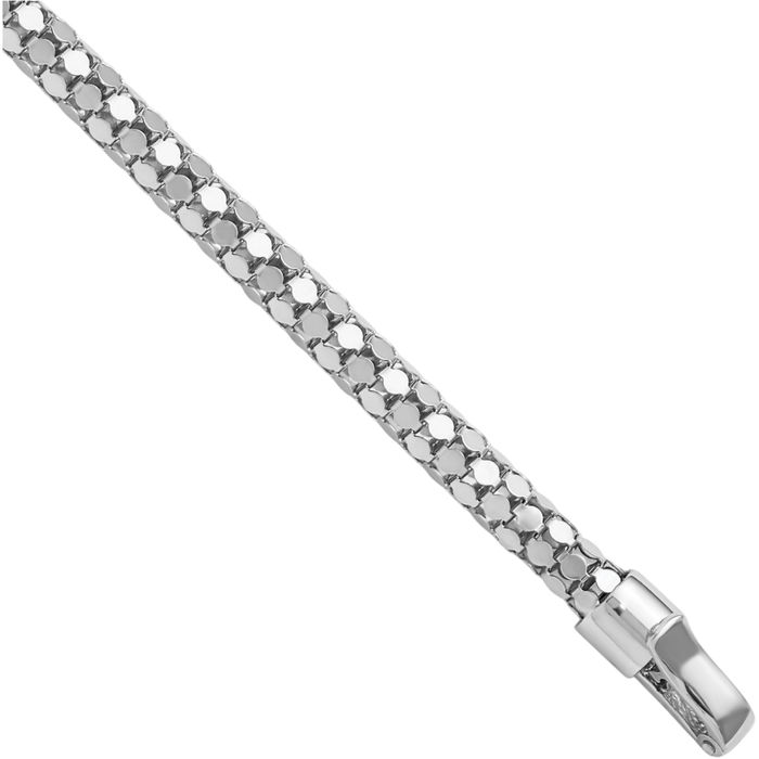 925 Sterling Silver Popcorn Mesh Chain Bracelet