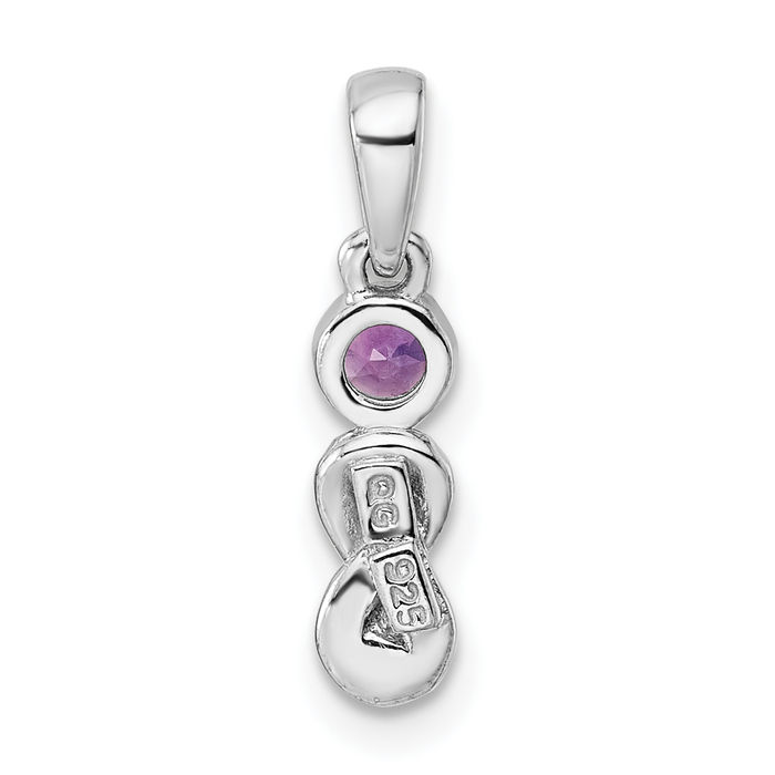 925 Sterling Silver Purple Amethyst Infinity Twisted Love Knot Symbol Necklace Gemstone Pendant Charm February Birthstone Jewelry