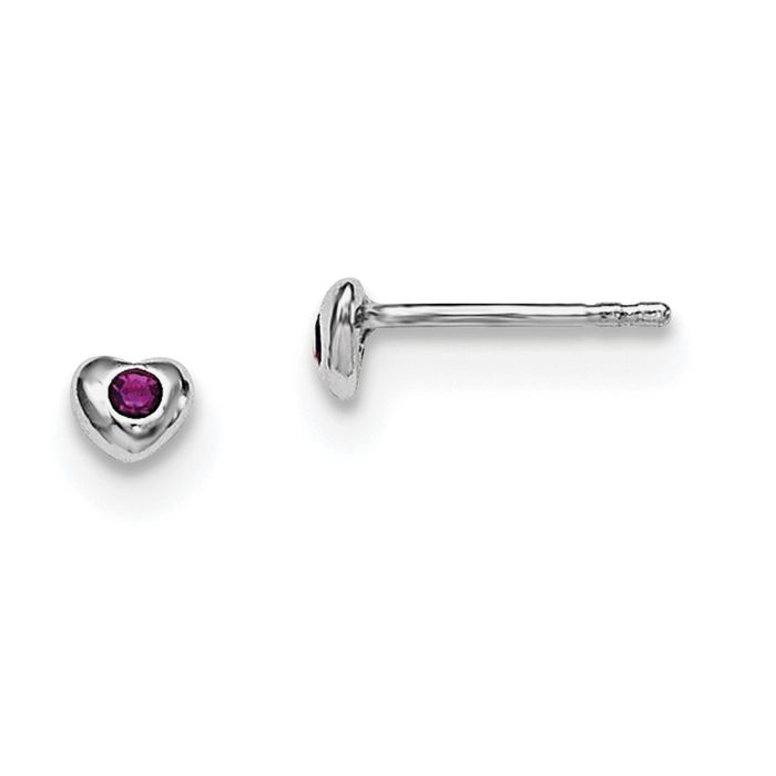 925 Sterling Silver Purple Preciosa Rhinestone Crystals Heart Stud Earrings February Birthstone Jewelry