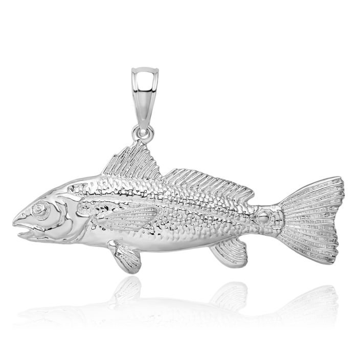 925 Sterling Silver Red Fish Necklace Chain Pendant Charm