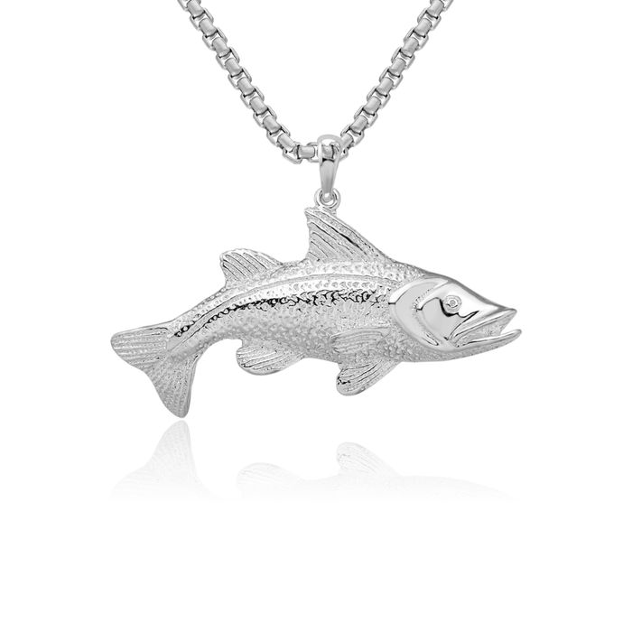 925 Sterling Silver Red Fish Necklace Chain Pendant Charm