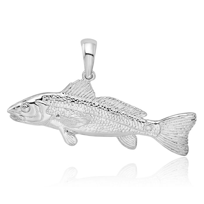 925 Sterling Silver Red Fish Necklace Chain Pendant Charm