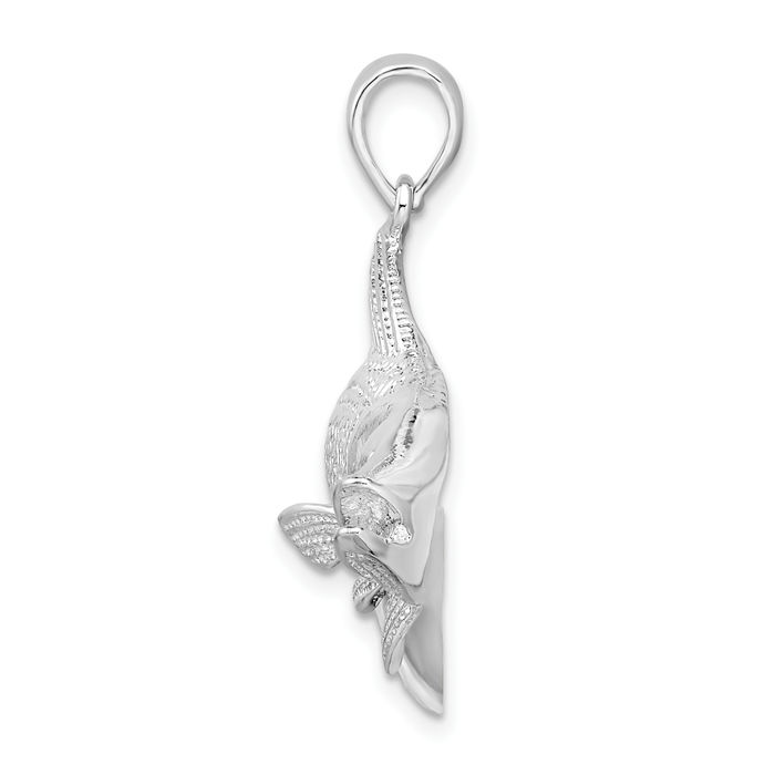 925 Sterling Silver Red Fish Necklace Chain Pendant Charm