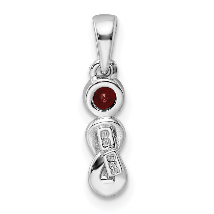 925 Sterling Silver Red Garnet Infinity Twisted Love Knot Symbol Necklace Gemstone Pendant Charm January Birthstone Jewelry