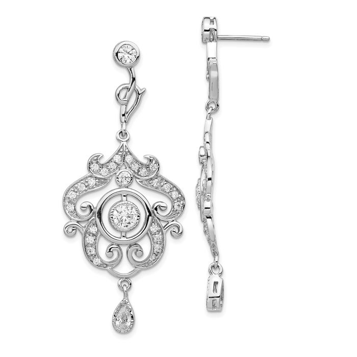 Tacori Sterling Sterling Silver CZ Dangle Drop shops Chandelier Earrings 925