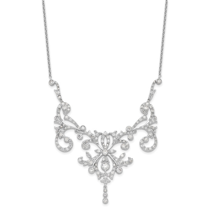 925 Sterling Silver CZ Chain Necklace