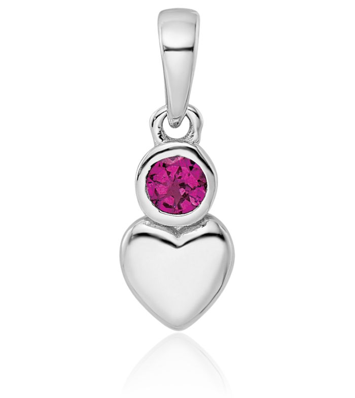 925 Sterling Silver Purple Rhodolite Garnet Heart Necklace Gemstone Pendant Charm June Birthstone Jewelry