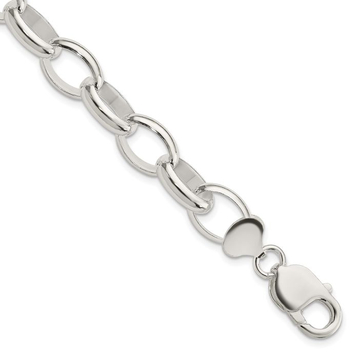 925 Sterling Silver Cable Rolo Link Chain Bracelet