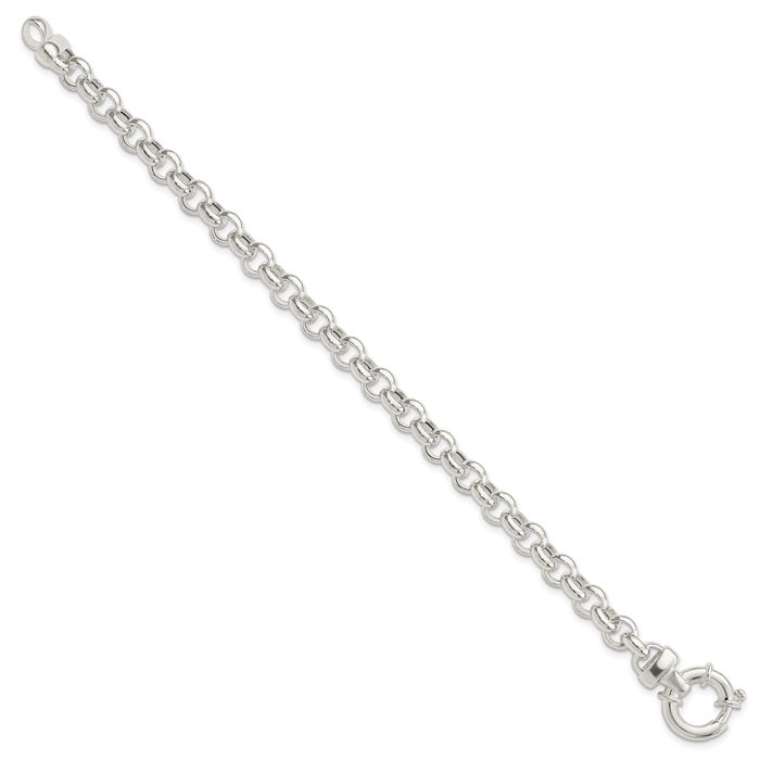 925 Sterling Silver Cable Rolo Link Chain Bracelet