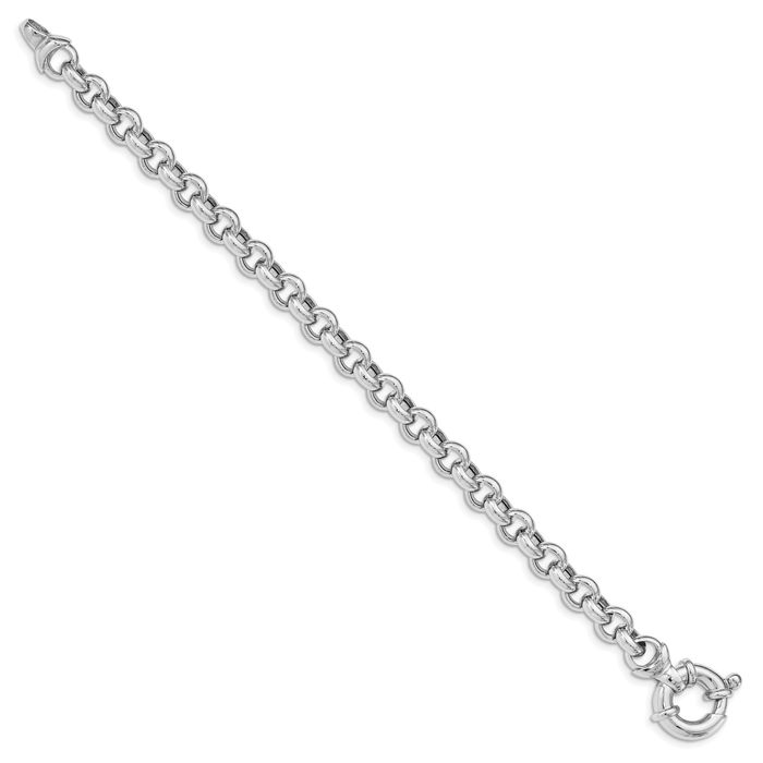 925 Sterling Silver Cable Rolo Link Chain Bracelet