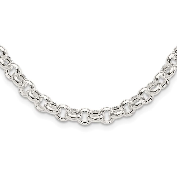 925 Sterling Silver Cable Rolo Link Chain Belcher Necklace