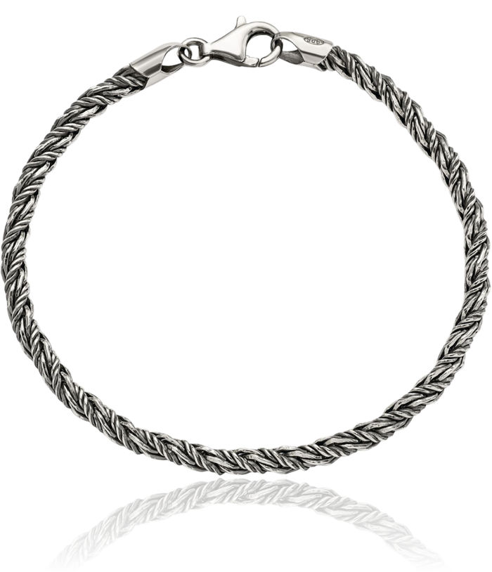 925 Sterling Silver Vintage Rope Chain Bracelet