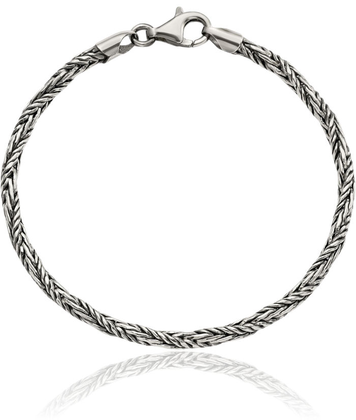 925 Sterling Silver Vintage Rope Chain Bracelet