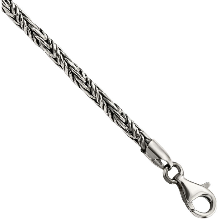 925 Sterling Silver Vintage Rope Chain Bracelet