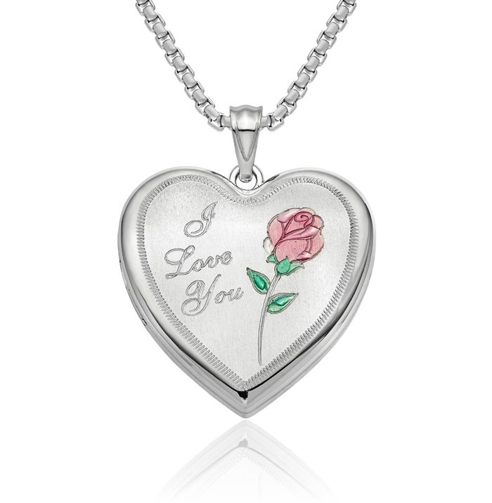 925 Sterling Silver Rose Ash Holder Heart Personalized Photo Locket Cremation Necklace Memorial Charm Urn Pendant