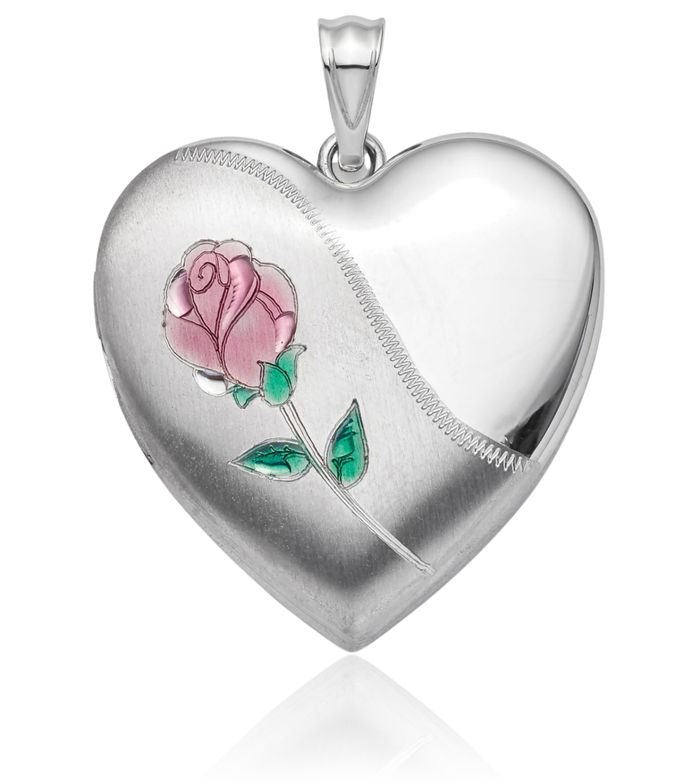 925 Sterling Silver Rose Ash Holder Heart Personalized Photo Locket Cremation Necklace Memorial Charm Urn Pendant