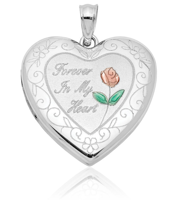 925 Sterling Silver Rose Ash Holder Heart Personalized Photo Locket Cremation Necklace Memorial Charm Urn Pendant