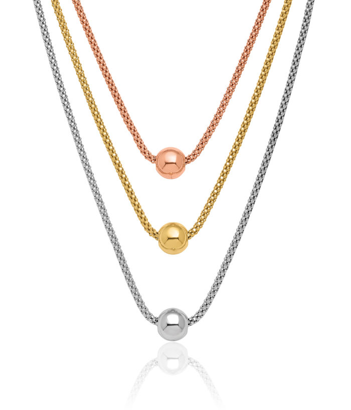 925 Sterling Silver Rose Yellow Gold Plated Layering Necklace Chain
