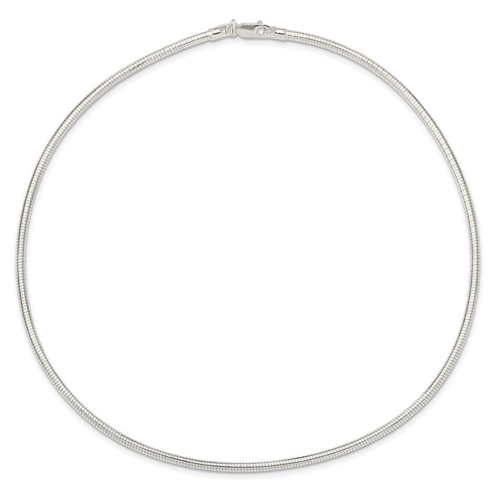 925 Sterling Silver Round 2.75mm Neck Collar Neckwire Chain Cuff Choker Necklace