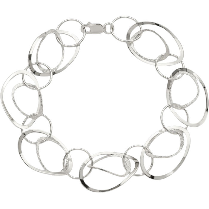 925 Sterling Silver Circle Round Chain Bracelet