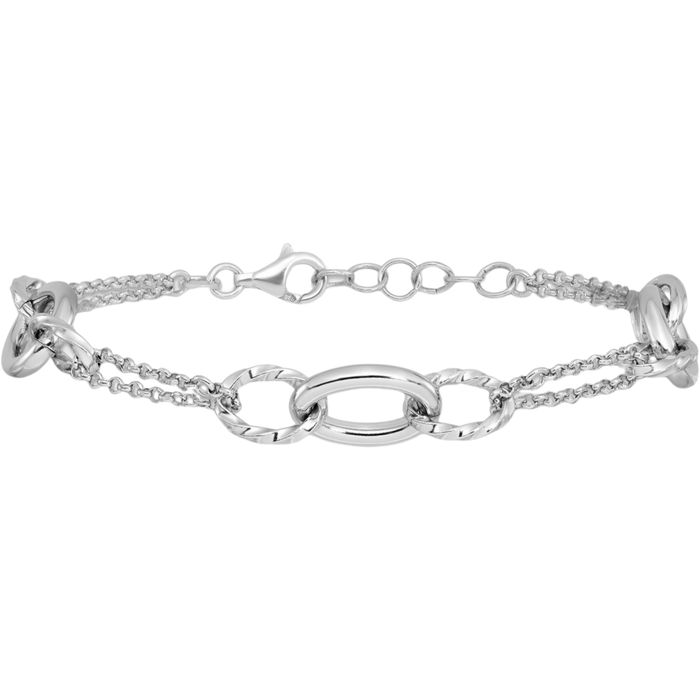 925 Sterling Silver Circle Round Chain Bracelet
