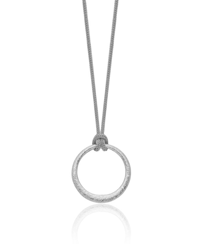 925 Sterling Silver Circle Round Geometric Pendant Necklace