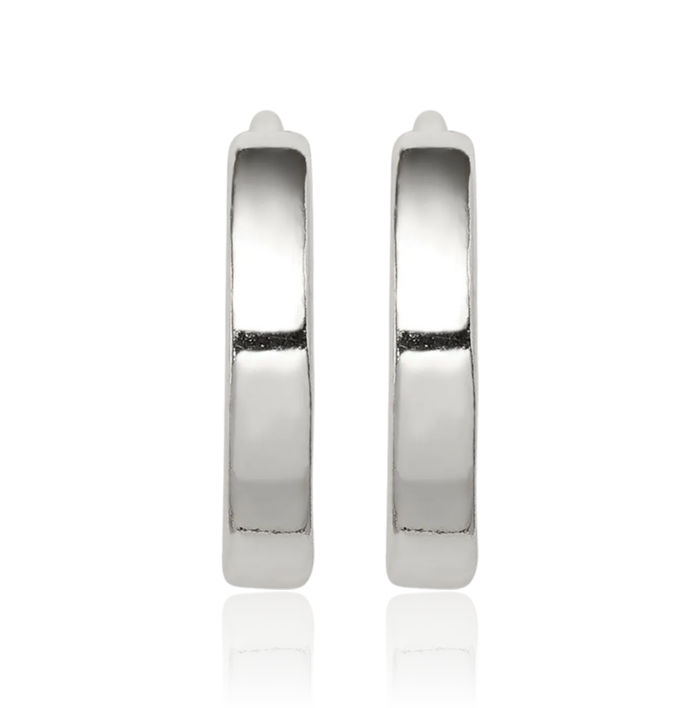 925 Sterling Silver Round Huggie Small Hoop Earrings