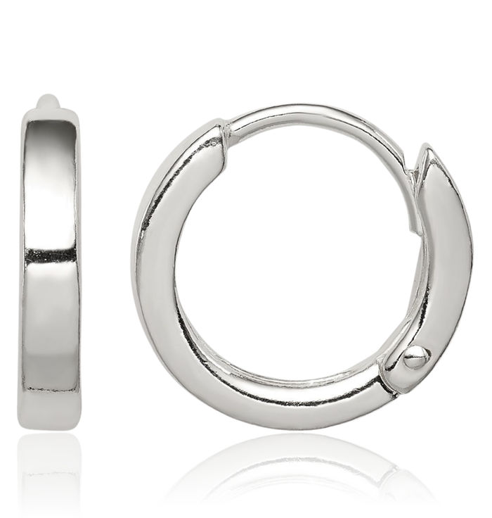 925 Sterling Silver Round Huggie Small Hoop Earrings