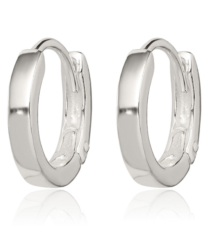 925 Sterling Silver Round Huggie Small Hoop Earrings