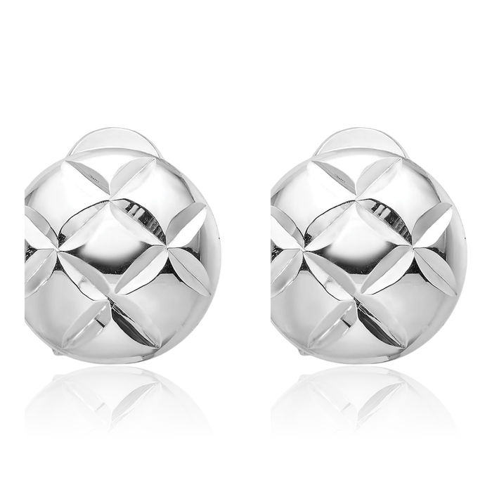 925 Sterling Silver Circle Round Non Pierced Clip On Stud Earrings