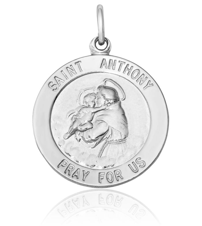 925 Sterling Silver Saint Anthony Medal Necklace Chain Pendant Charm