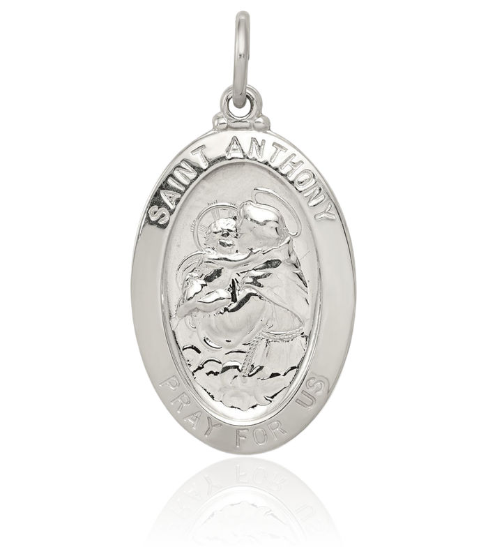 925 Sterling Silver Saint Anthony Medal Necklace Chain Pendant Charm