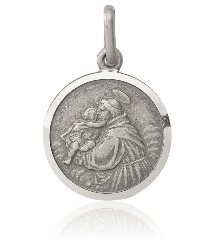 925 Sterling Silver Vintage Saint Anthony Medal Necklace Chain Pendant Charm