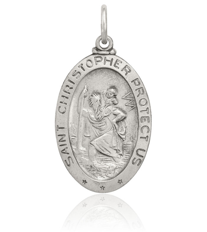 925 Sterling Silver Vintage Saint Christopher Basketball Medal Patron of Travelers Athletes Protection Necklace Charm Sports Pendant